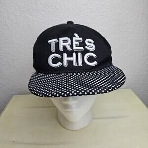 Tres Chic Charlotte Russe Polka Dot Brim Snapback Baseball Cap Hat